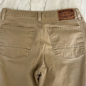 DEVIL-DOG MENS KHAKI PANTS SZ 30x32 SLIM WORK JEANS CASUAL FRIDAYS
